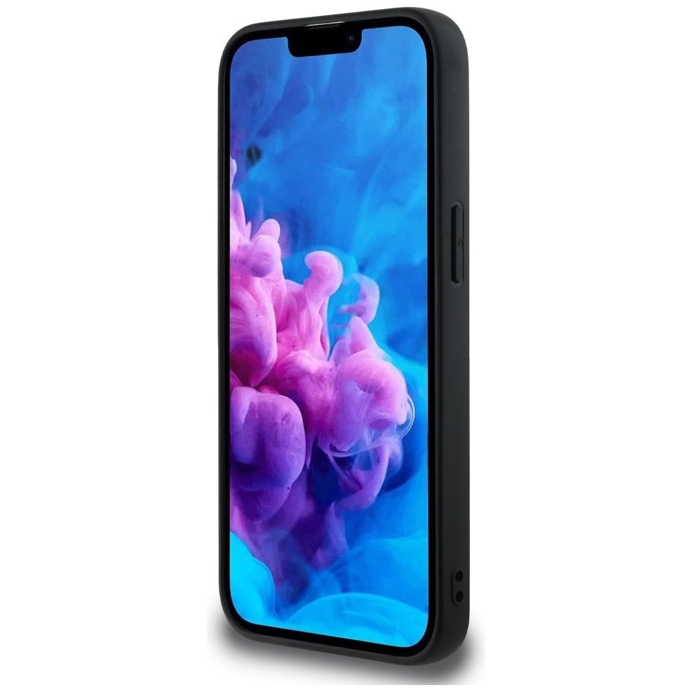 Etui Guess Grained Triangle MagSafe do iPhone 16e czarny